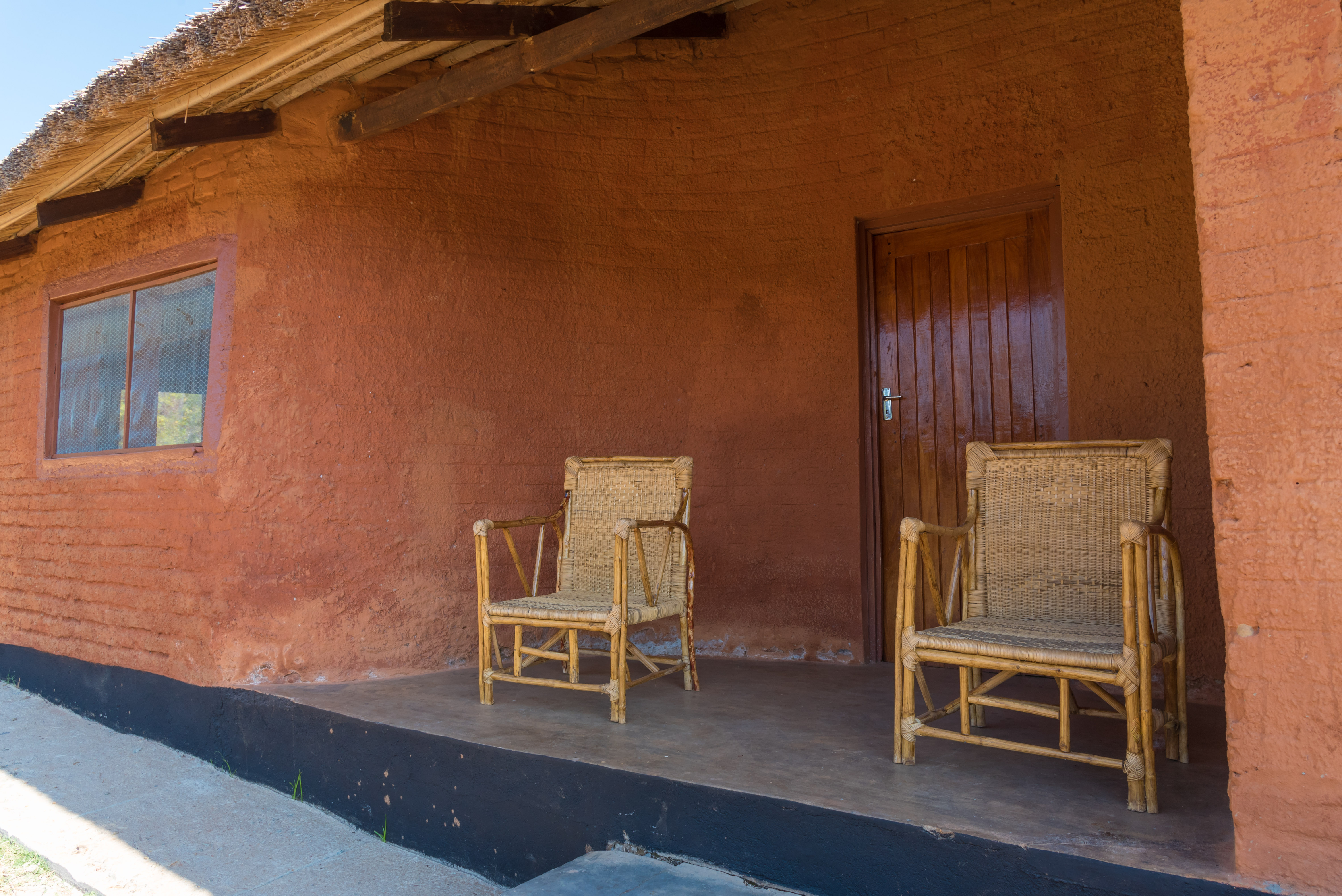 Closer view of the chalet porch